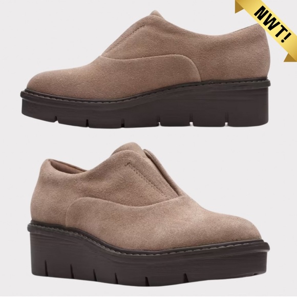 Clarks Shoes - Clarks Clogs | Airabell | Sky Wedge | Pebble Suede | NWT